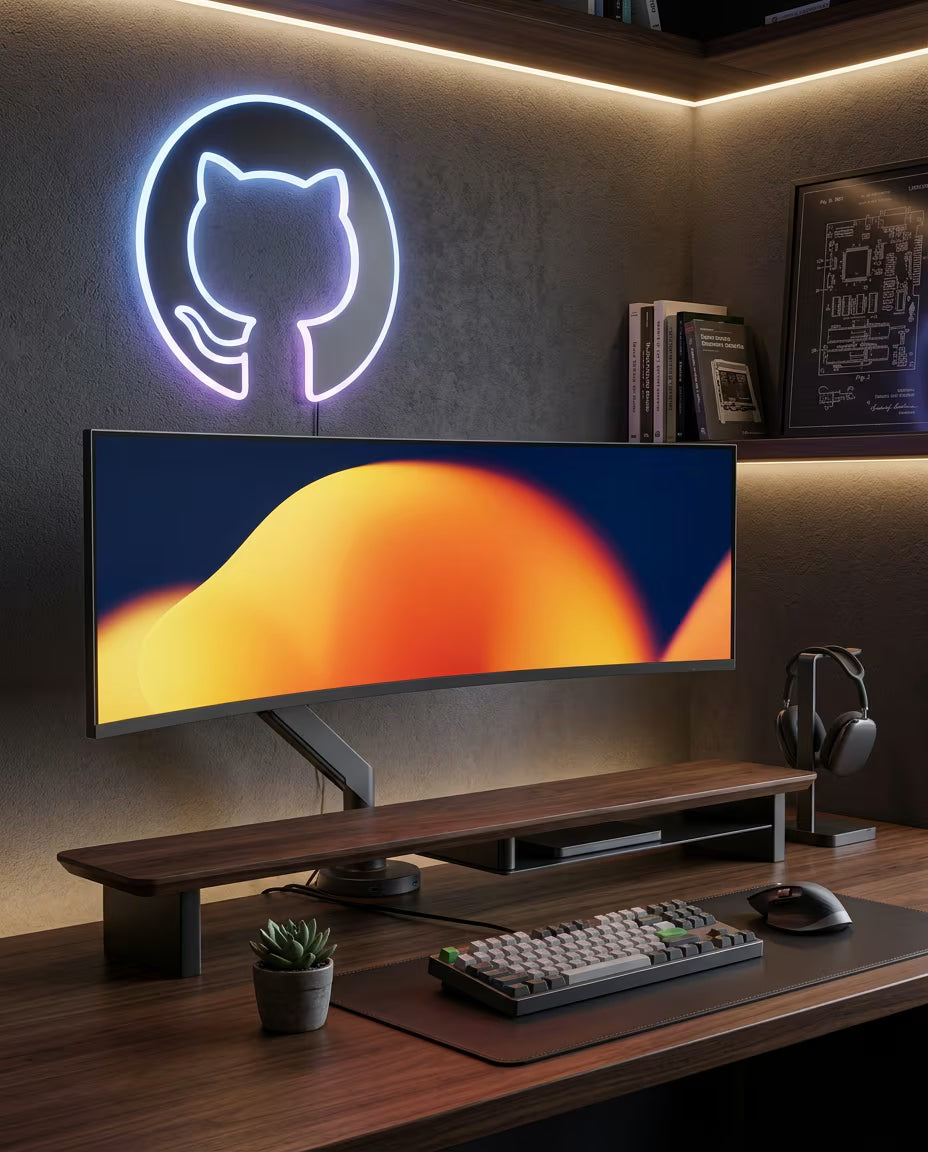 Alberenz® Walnut Wooden Monitor Riser - 2 Monitors