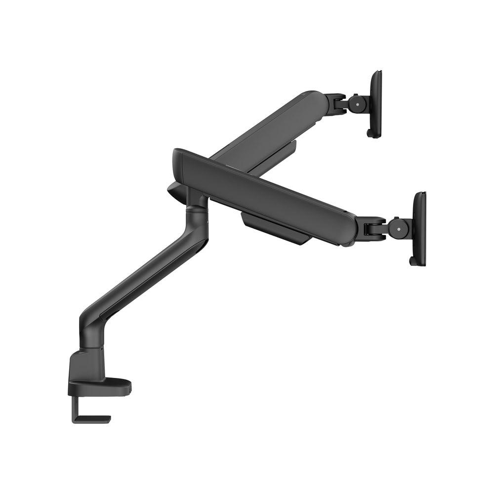 Alberenz Podwójny Uchwyt na Monitor z Gazową Sprężyną - Do 35" - Z USB - Czarny