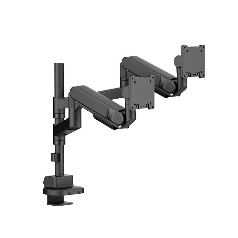 Alberenz® Podwójny uchwyt Heavy Duty ze sprężyną gazową (2 ekrany do 57 cali)