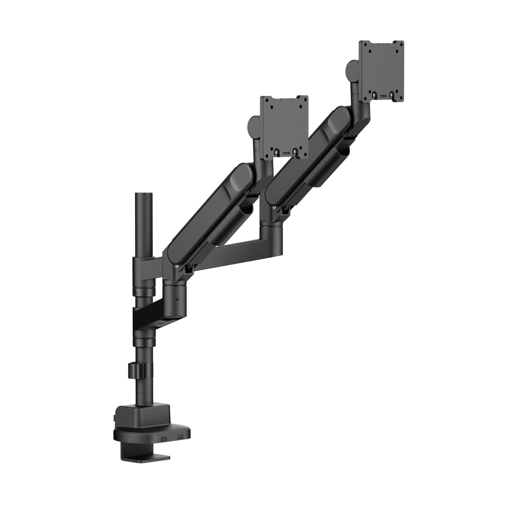 Alberenz® Podwójny uchwyt Heavy Duty ze sprężyną gazową (2 ekrany do 57 cali)