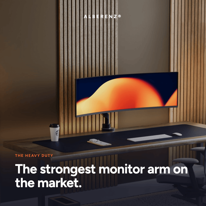 Alberenz® Wytrzymały uchwyt do monitora z siłownikiem gazowym (do 57 cali)