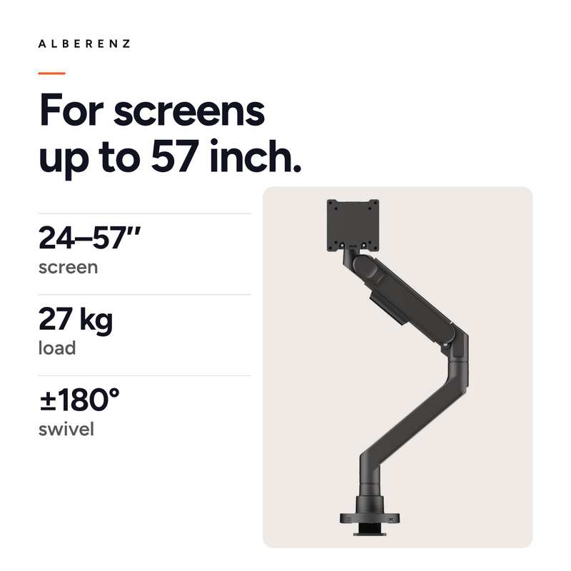 Alberenz® Heavy Duty Gas Spring Monitor Mount (up to 57 inches)