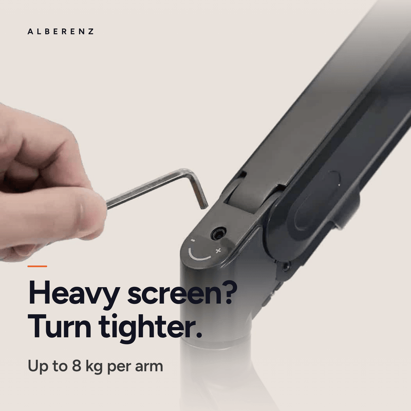 Alberenz® ramię do monitora laptopa z sprężyną gazową czarne