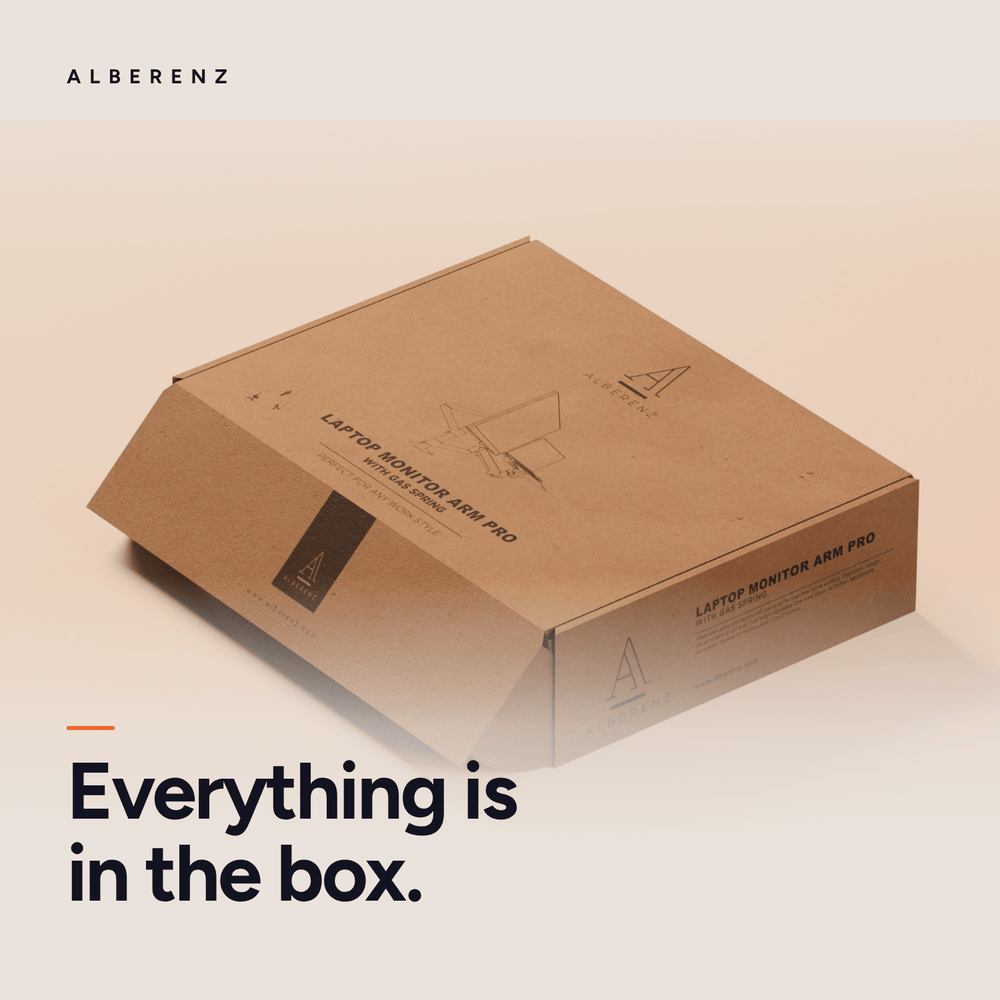 Alberenz® srebrne ramię do monitora laptopa z sprężyną gazową