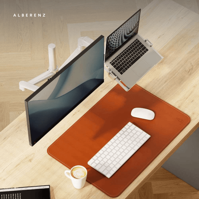 Alberenz® srebrne ramię do monitora laptopa z sprężyną gazową