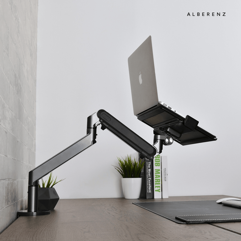 Alberenz® Ramię do laptopa z gazową sprężyną – ciemnoszare