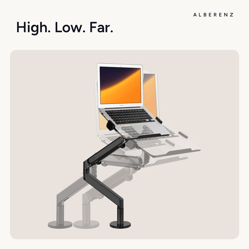 Alberenz® Ramię do laptopa z gazową sprężyną – ciemnoszare