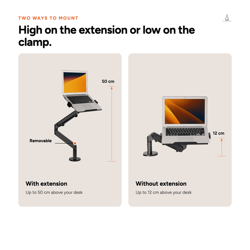 Alberenz® Laptop Arm Gas Spring - Dark Grey