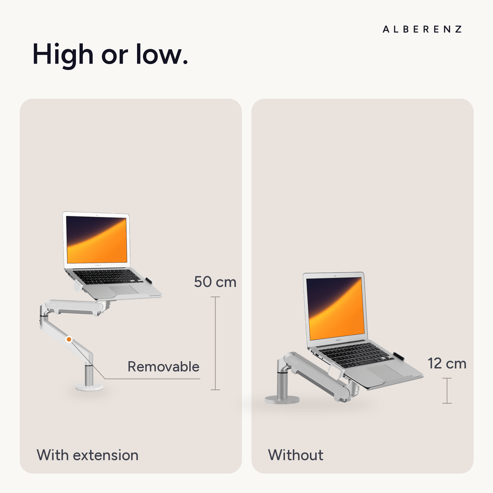 Alberenz® Laptop Arm Gas Spring Silver