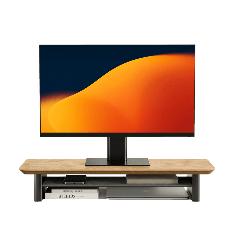Alberenz® Dębowy drewniany podwyższacz pod monitor – 1 monitor