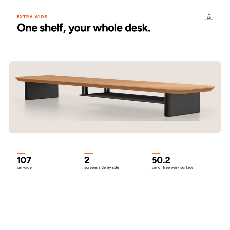 Alberenz® Oak Wooden Monitor Riser - 2 Monitors