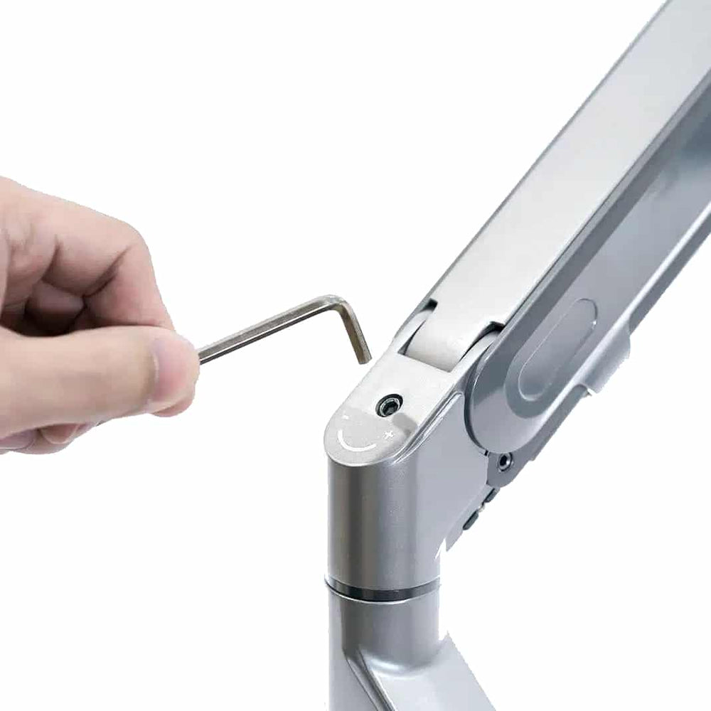 Alberenz® pojedyncze ramię do monitora z gazową sprężyną, srebrne
