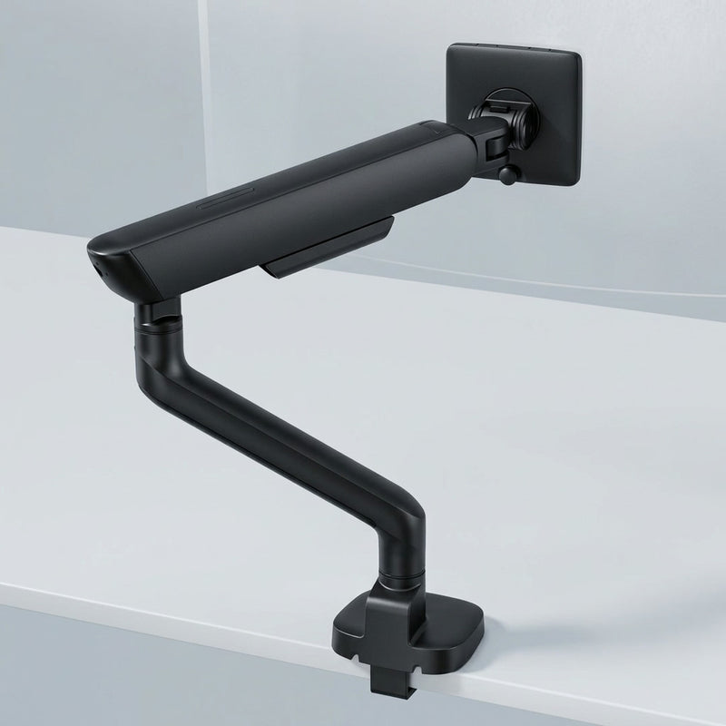 Alberenz pojedynczy uchwyt na monitor z amortyzatorem gazowym - Do 40 cali - z USB - Czarny