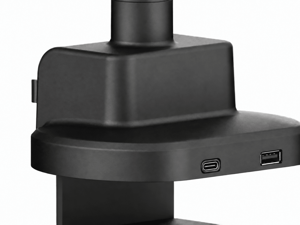 Alberenz® Podwójny uchwyt Heavy Duty ze sprężyną gazową (2 ekrany do 57 cali)