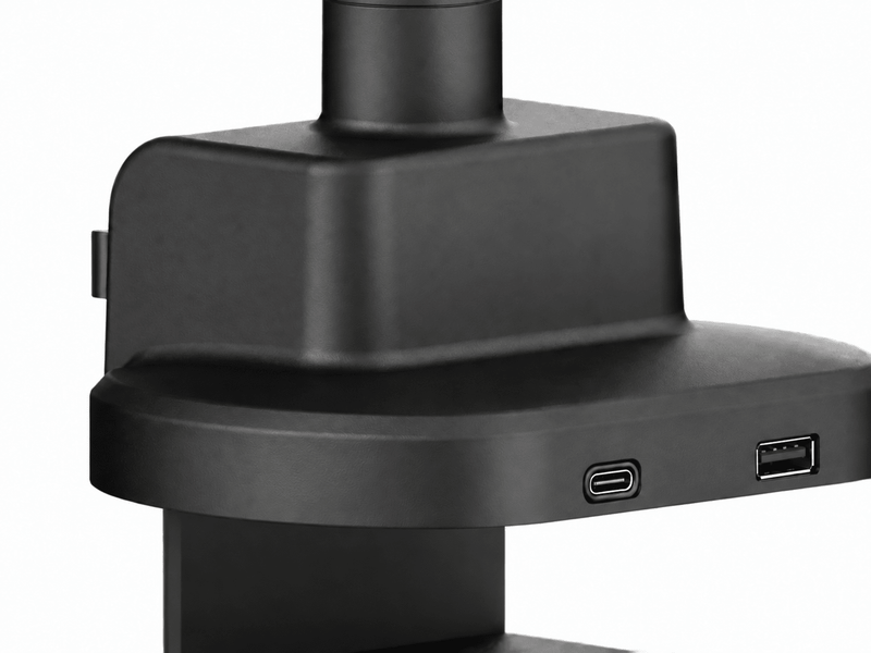 Alberenz® Podwójny uchwyt Heavy Duty ze sprężyną gazową (2 ekrany do 57 cali)