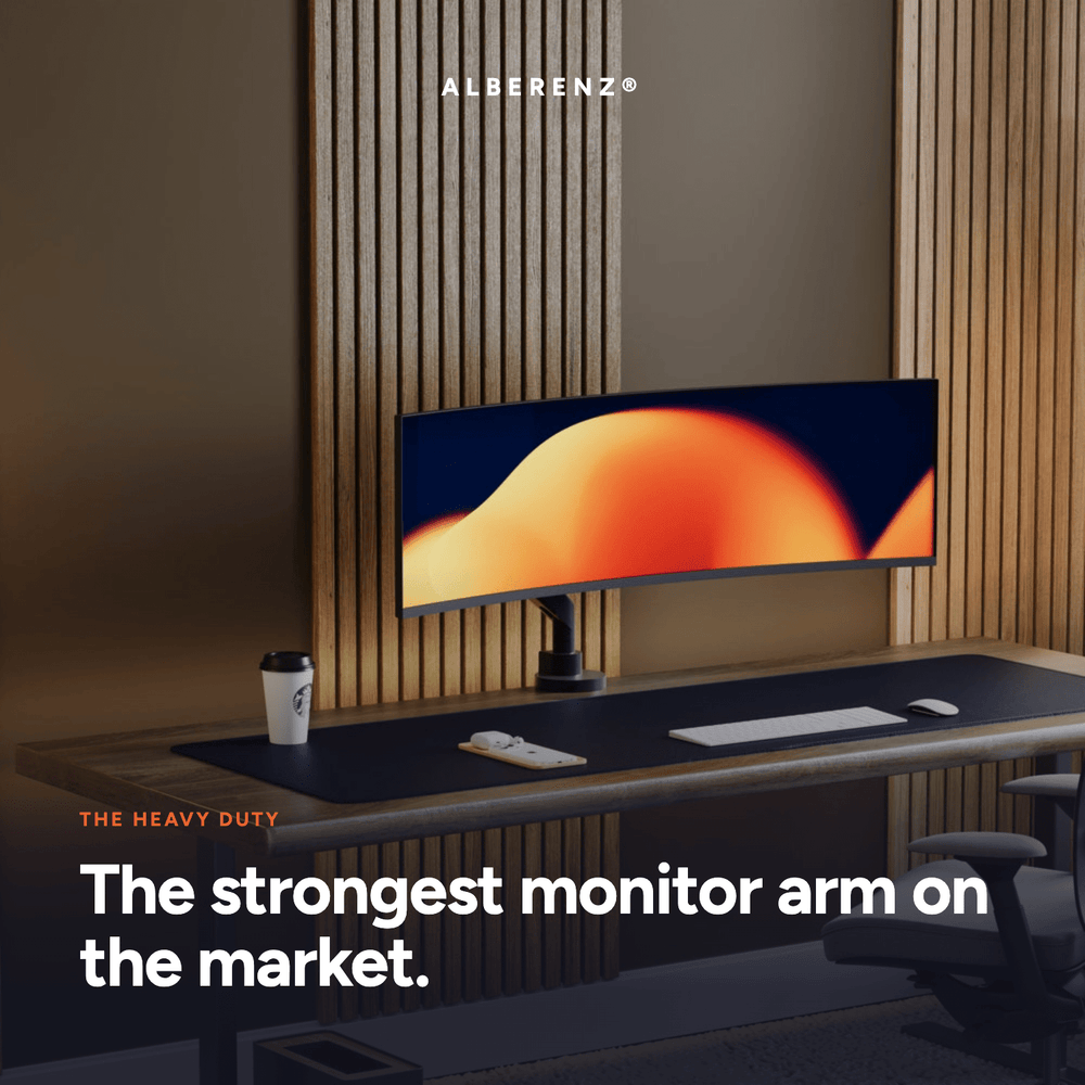 Alberenz® Wytrzymały uchwyt do monitora z siłownikiem gazowym (do 57 cali)