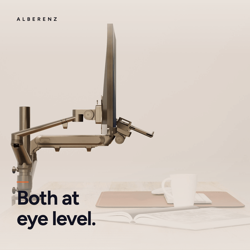 Alberenz® ramię do monitora laptopa z sprężyną gazową czarne