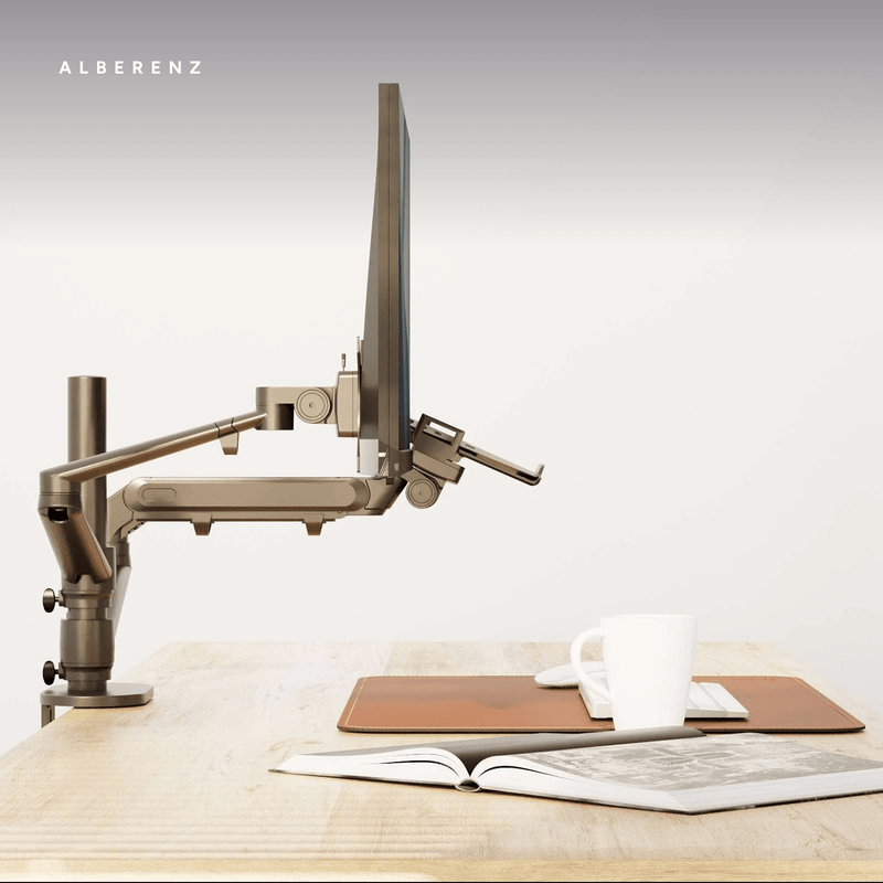 Alberenz® ramię do monitora laptopa z sprężyną gazową czarne