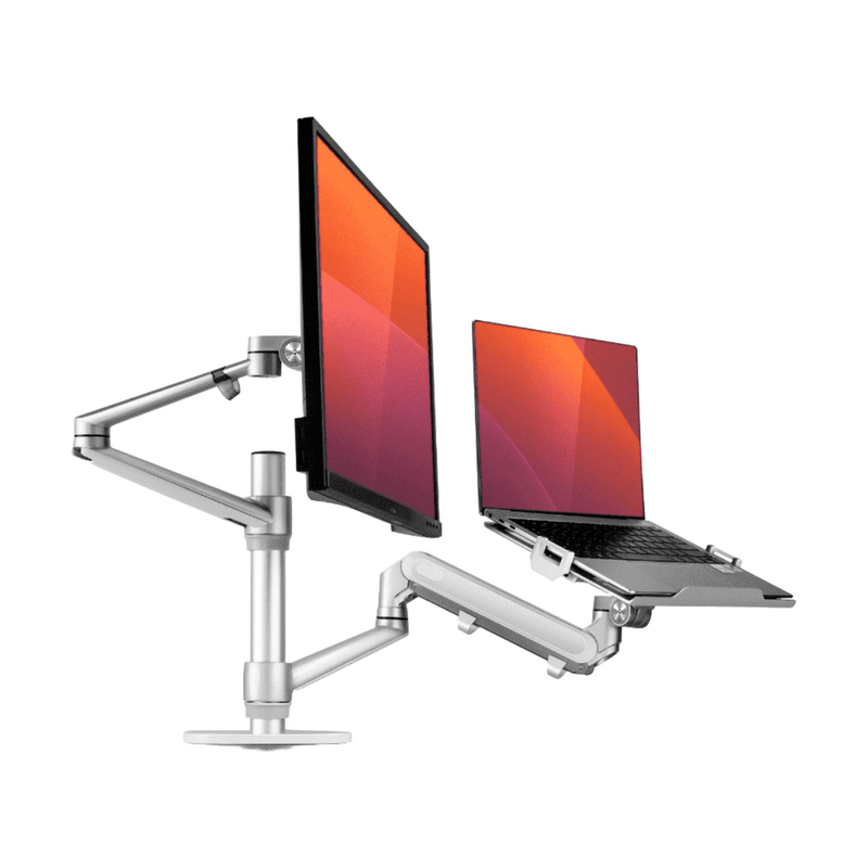 Alberenz® srebrne ramię do monitora laptopa z sprężyną gazową