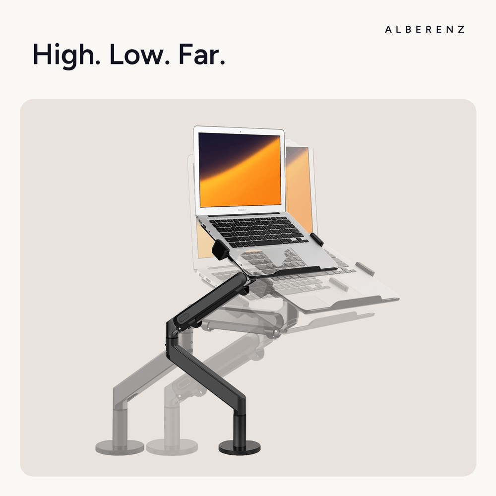 Alberenz® Ramię do laptopa z gazową sprężyną – ciemnoszare