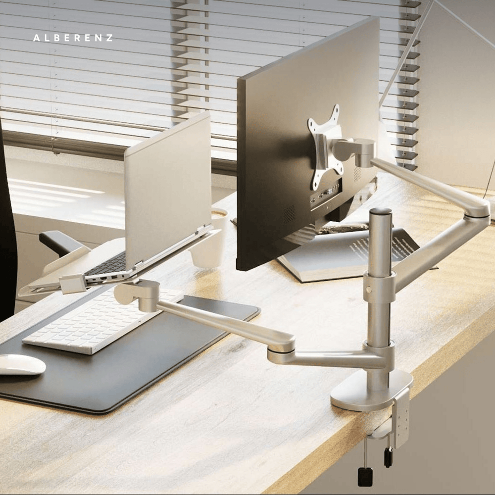 Alberenz® Laptop Monitor Arm Silver