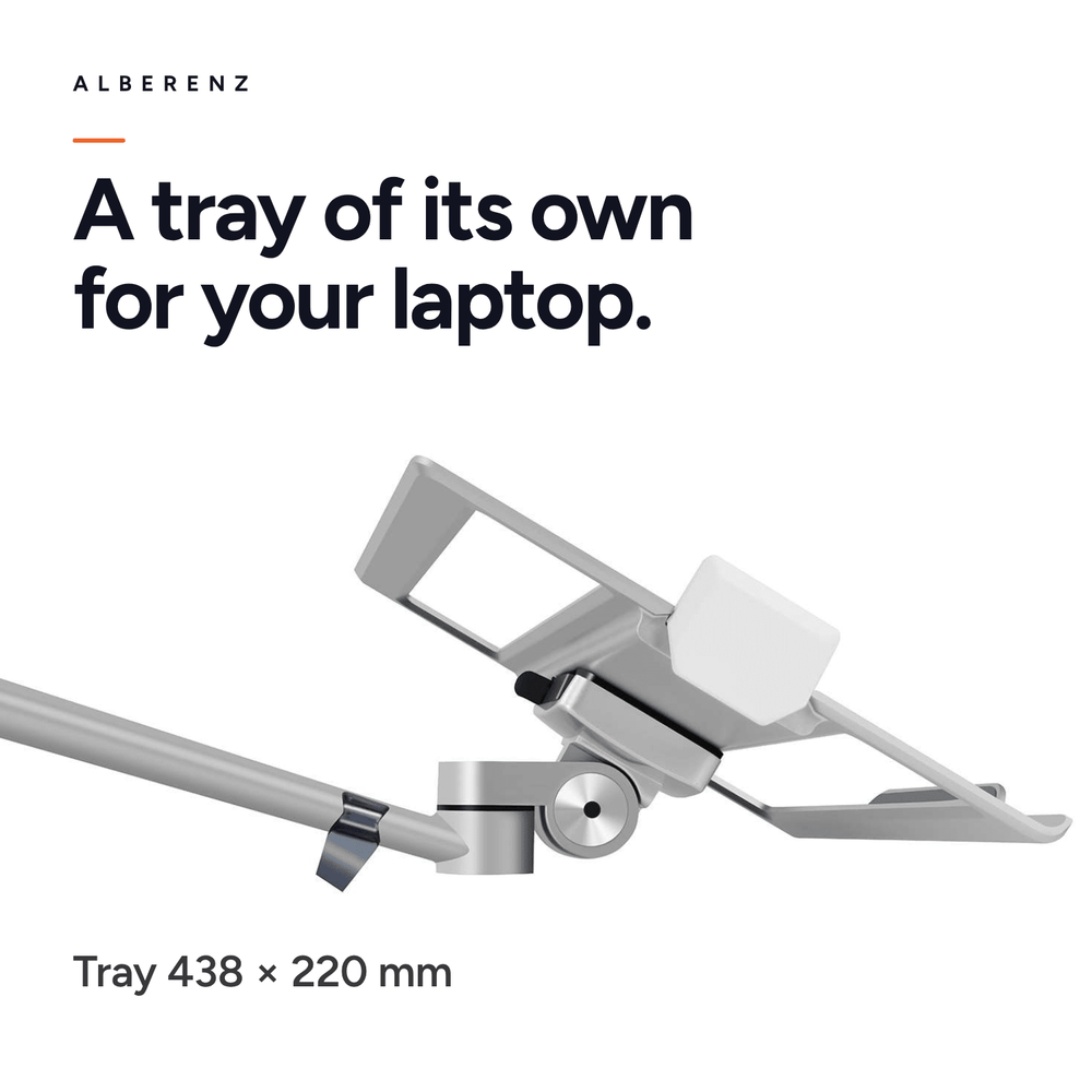 Alberenz® Laptop Monitor Arm Silver