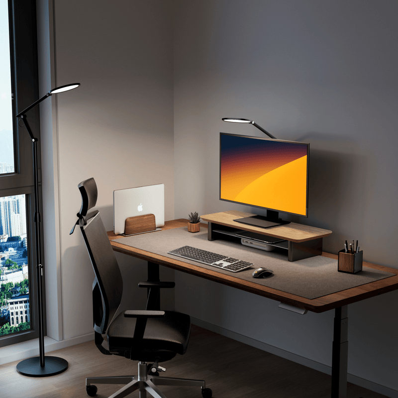 Alberenz® Dębowy drewniany podwyższacz pod monitor – 1 monitor