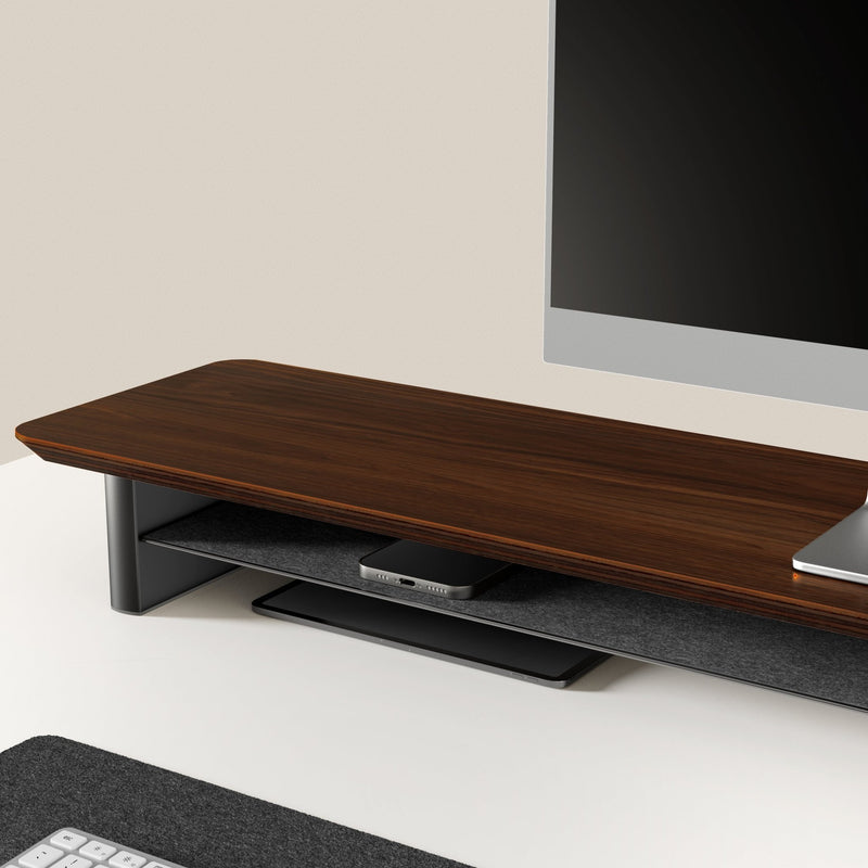 Alberenz® Walnut Wooden Monitor Riser - 2 Monitors
