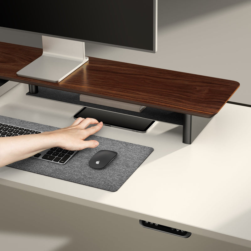 Alberenz® Walnut Wooden Monitor Riser - 2 Monitors