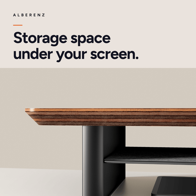 Alberenz® Walnut Wooden Monitor Riser - 1 Monitor