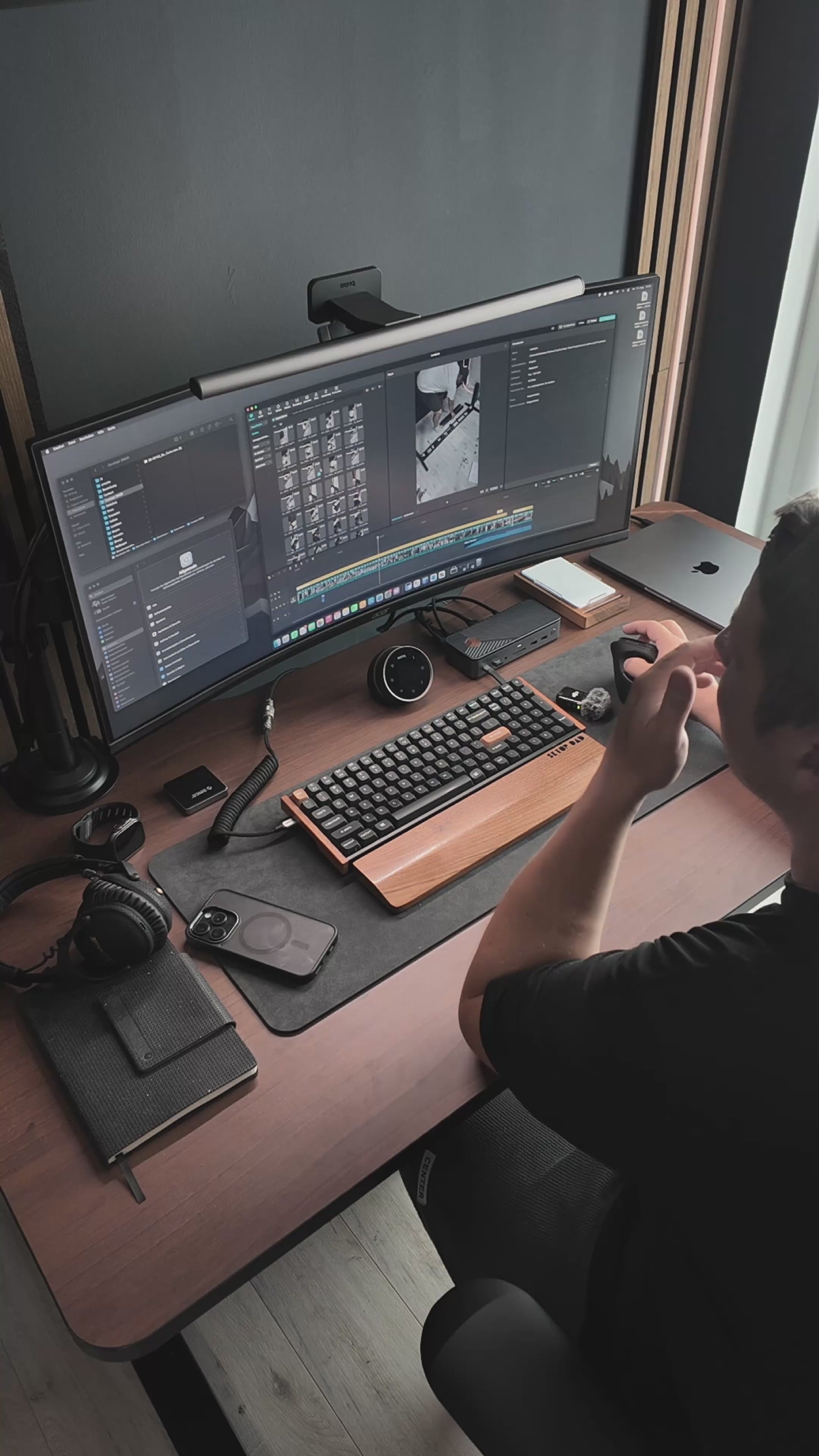 Bundle: Walnut Monitor Riser + MagSafe Charger + Laptop Holder + Tablet Stand + Headphone Holder