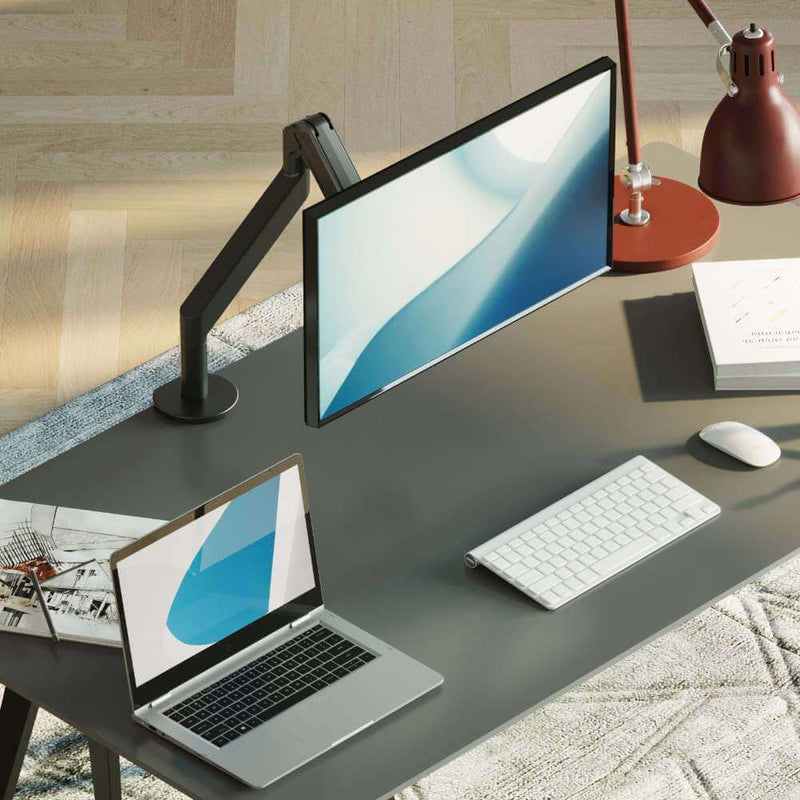 Alberenz® pojedyncze ramię do monitora z gazową sprężyną, ciemnoszare